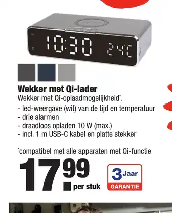 ALDI Wekker Met Qi-Lader per stuk aanbieding