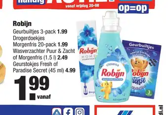 ALDI Robijn Wasverzachter Puur & Zacht of Morgenfris 1.5 L aanbieding