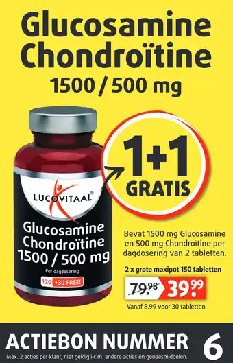 Lucovitaal Glucosamine chondroïtine 1500/500 mg aanbieding