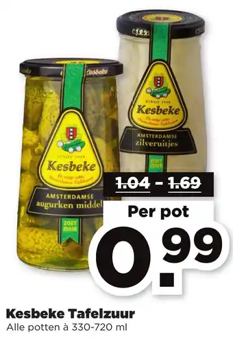 PLUS Kesbeke Tafelzuur 330-720ml aanbieding