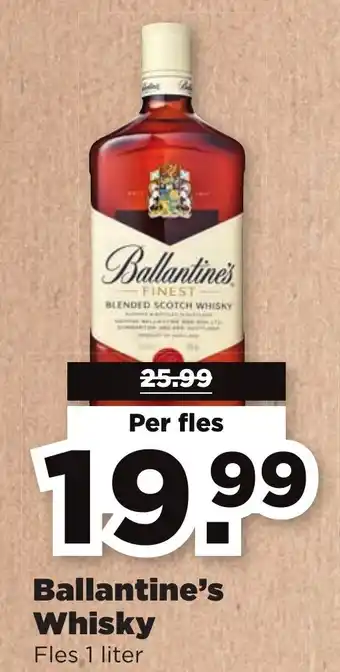 PLUS Ballantine's Whisky 1 liter aanbieding