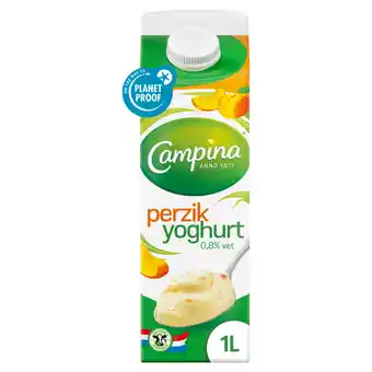 Jumbo Campina yoghurt perzik 1l aanbieding