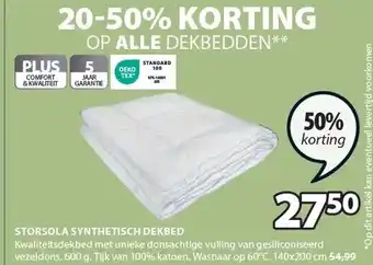 Jysk Storsola synthetisch dekbed aanbieding