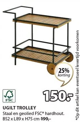 Jysk Ugilt trolley aanbieding