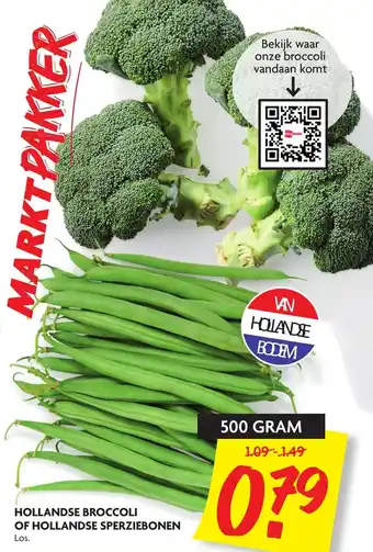 Dekamarkt Hollandse broccoli of hollandse sperziebonen 500 gr aanbieding