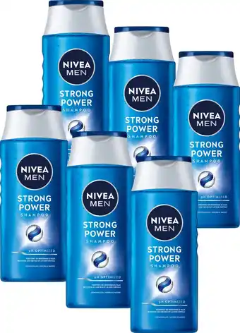 Bol.com Nivea men strong power - 6 x 250 ml - voordeelverpakking - shampoo aanbieding
