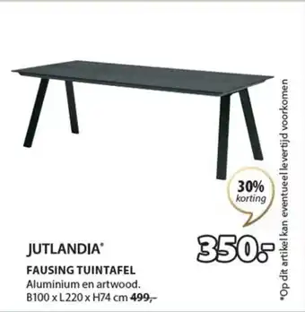 Jysk JUTLANDIA FAUSING TUINTAFEL Aluminium en artwood. B100 x L220 x H74 cm aanbieding