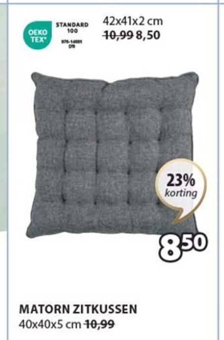 Jysk MATORN ZITKUSSEN 40x40x5 cm aanbieding