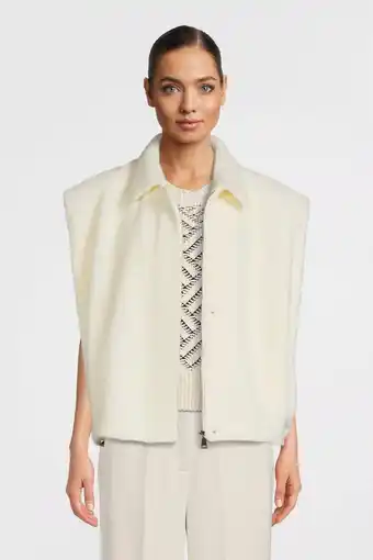 Wehkamp Studio ar by arma gilet helen faux mohair met wol ecru aanbieding