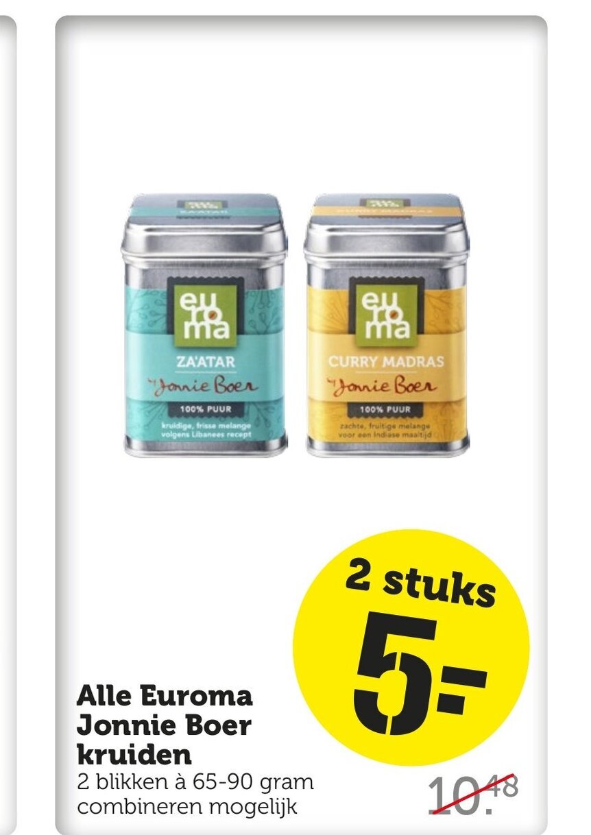 Alle Euroma Jonnie Boer kruiden 2 blikken à 65-90 gram combineren ...