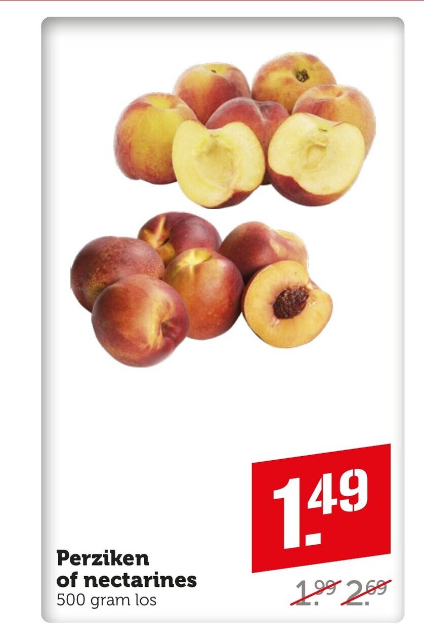Perziken of nectarines 500 gram los aanbieding bij Coop