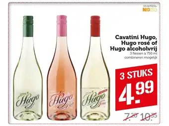 Coop Cavatini Hugo, Hugo rosé of Hugo alcoholvrij 3 flessen à 750 ml combineren mogelijk aanbieding