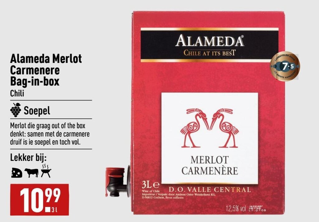 Alameda Merlot Carmenere Bag-in-box aanbieding bij ALDI
