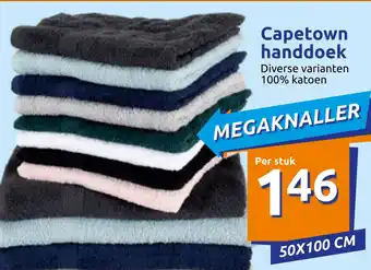 Action Capetown handdoek 50x100 cm aanbieding