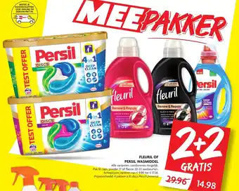 Dekamarkt Fleuril of Persil wasmiddel 2+2 aanbieding