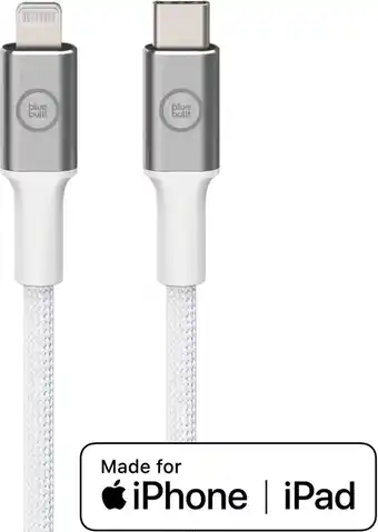 Coolblue Bluebuilt usb c naar lightning kabel 1,5m nylon wit aanbieding