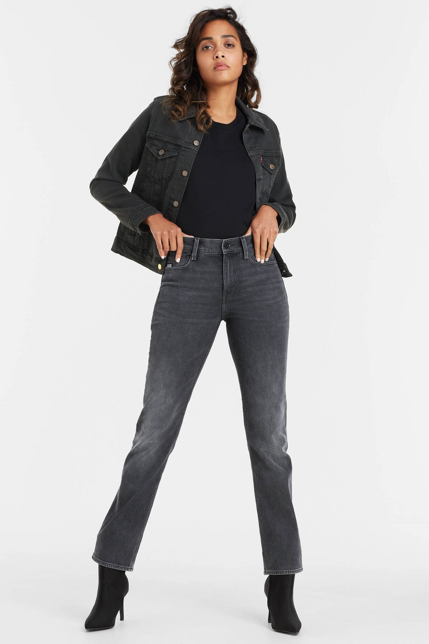 Wehkamp G-star raw noxer straight straight fit jeans grijs aanbieding