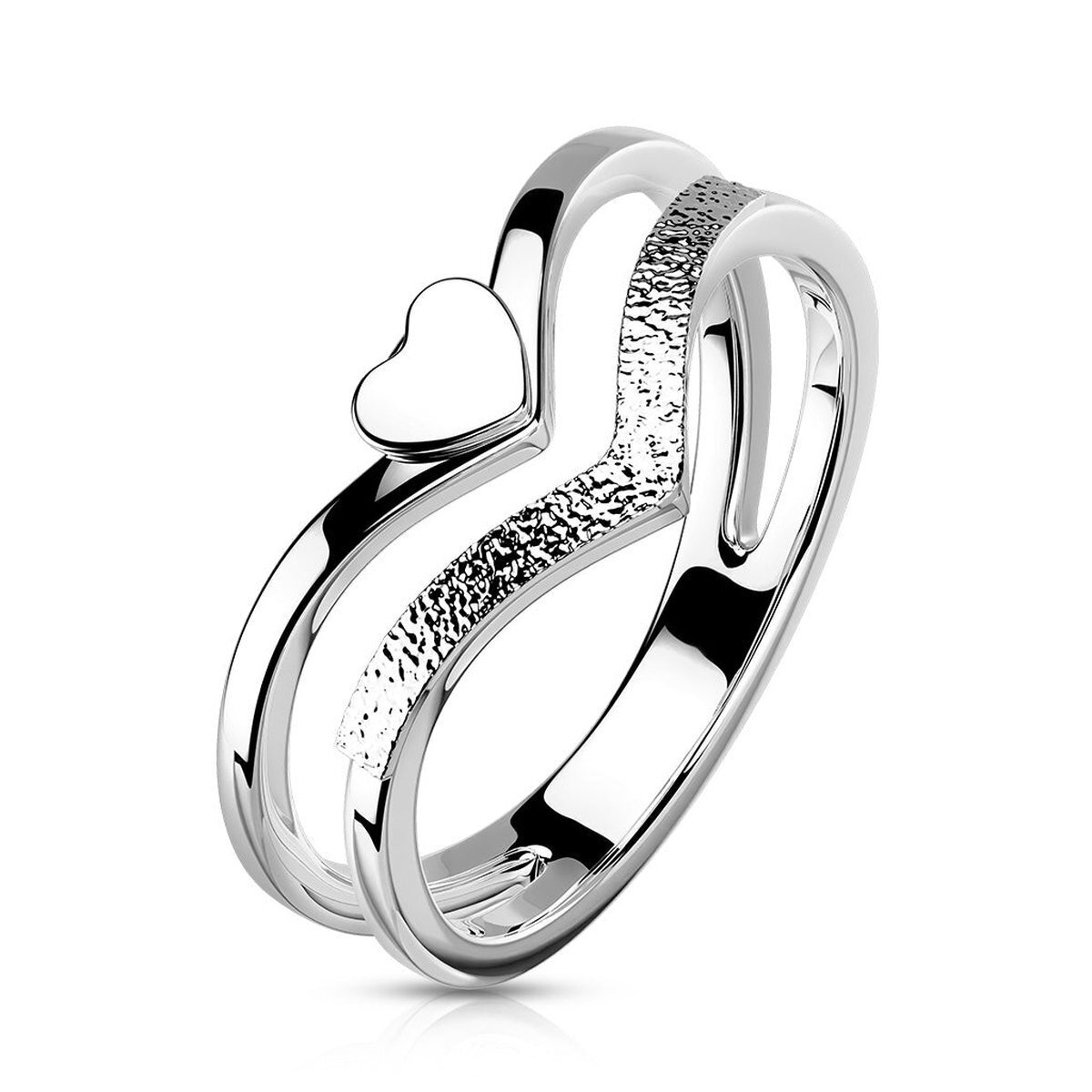 Bol.com Ringen dames - ring dames - dames ring - ring - ringen - sieraden dames - met hartje - luck aanbieding