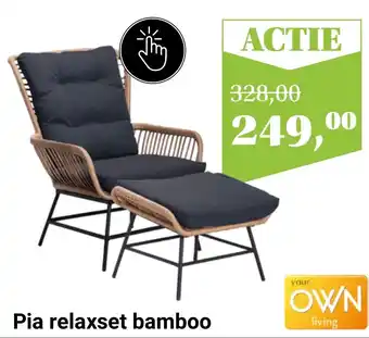 Tuincentrum Osdorp Pia relaxset bamboo aanbieding