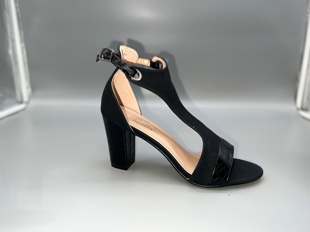 Bol.com Shoppen voor iedereen - sandalen - zwart- crocoleer - xxl maten - grote schoenmaten - 42 aanbieding