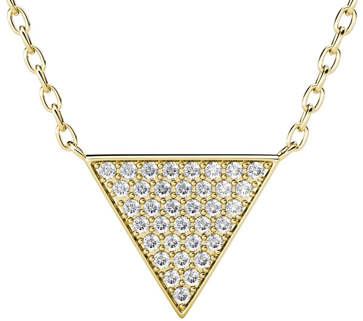 Bol.com Yolora dames ketting met hanger - kalpa camaka kristallen - goudkleurig - 18k geelgoud verguld - vrouwen collier goud - siera aanbieding