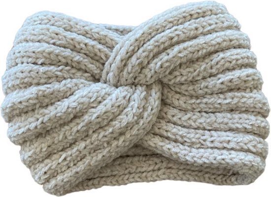 Bol.com Hoofdband winter - gebreide dames winter haarband - oorwarmers - wit aanbieding