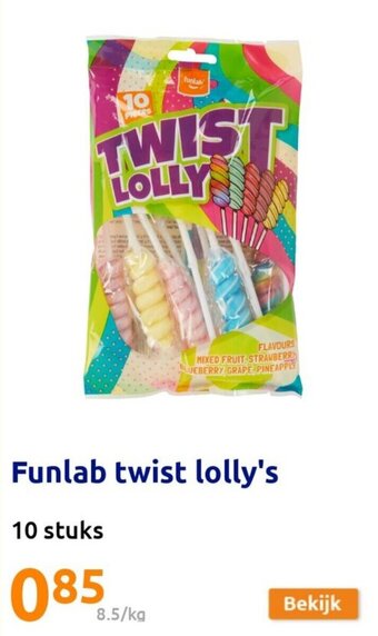 Action Funlab twist lolly's aanbieding