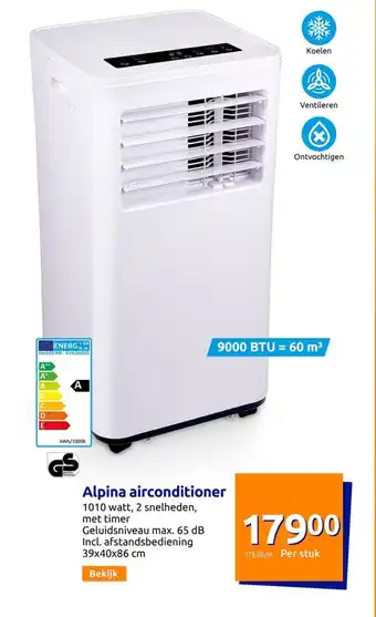 Action Alpina airconditioner 1010 watt, 39x40x86CM aanbieding