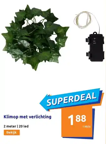 Action Klimop met verlichting 2 meter | 20 led aanbieding