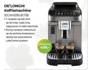 EP Beerepoot De'longhi koffiemachine (ecam290.81.tb) aanbieding