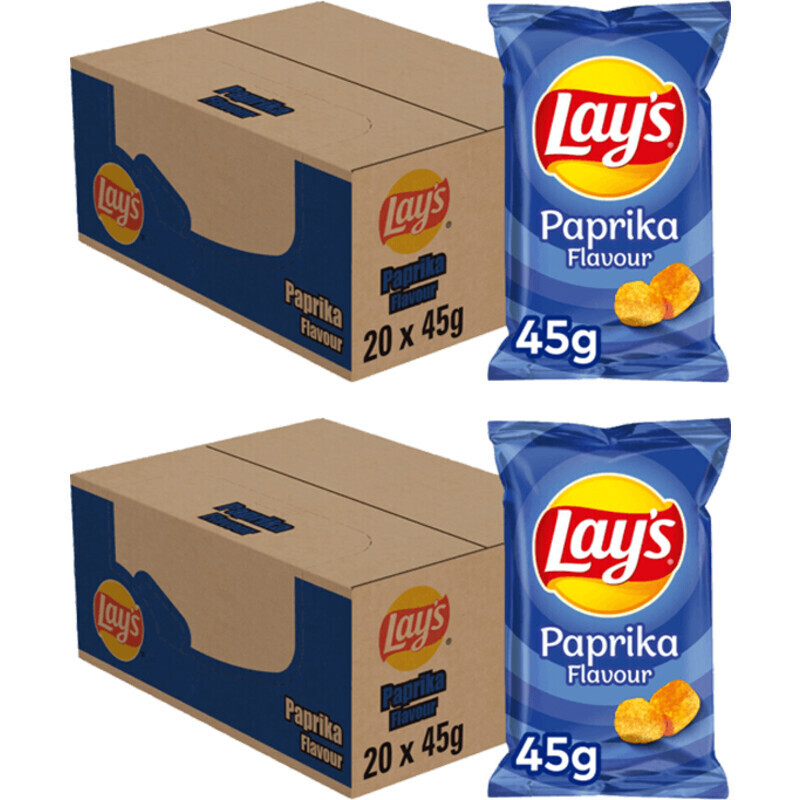 Lay's paprika chips mini zakjes doos 2x aanbieding bij Albert Heijn