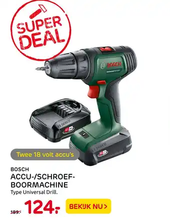 Praxis Bosch Accu-/Schroef- Boormachine aanbieding