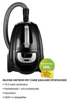 EP Beerepoot Nilfisk meteor pet care zakloze stofzuiger aanbieding