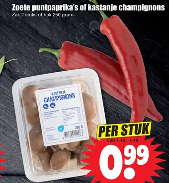 Dirk Zoete puntpaprika's of kastanje champignons aanbieding