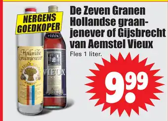 Dirk De Zeven Granen Hollandse graan- jenever of Gijsbrecht van Aemstel Vieux aanbieding