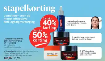 Etos L'Oréal Paris dames gezichtsverzorging en -reiniging aanbieding