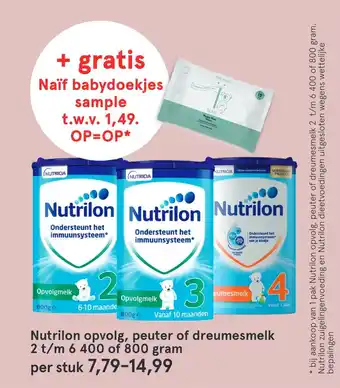 Etos Nutrilon opvolg, peuter of dreumesmelk 2 t/m 6 400 of 800 gram aanbieding