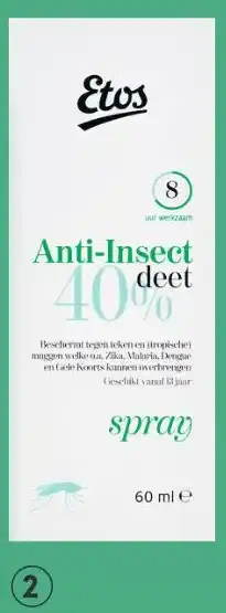 Etos Etos Deet 40% Anti-Insect spray 60 ml aanbieding