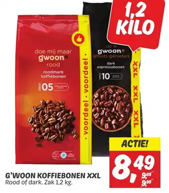 Dekamarkt G'WOON KOFFIEBONEN XXL aanbieding