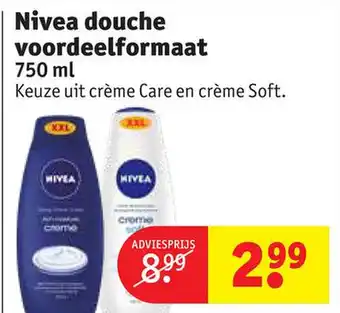 Kruidvat Nivea douche voordeelformaat aanbieding