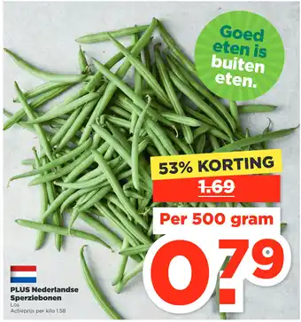 PLUS PLUS Nederlandse Sperziebonen aanbieding