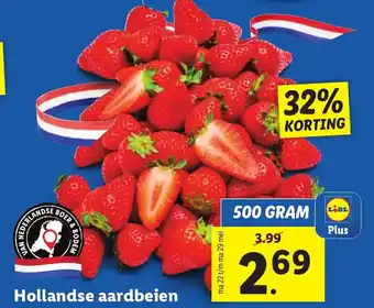 Lidl Hollandse aardbeien 500g aanbieding