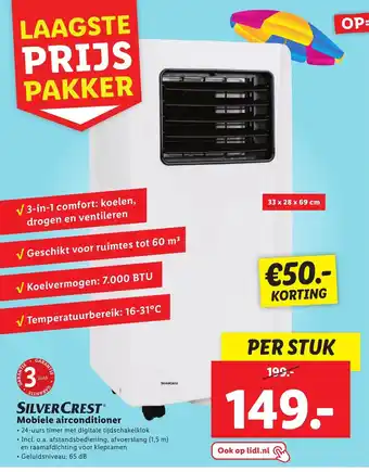 Lidl SILVERCRESTⓇ Mobiele airconditioner aanbieding