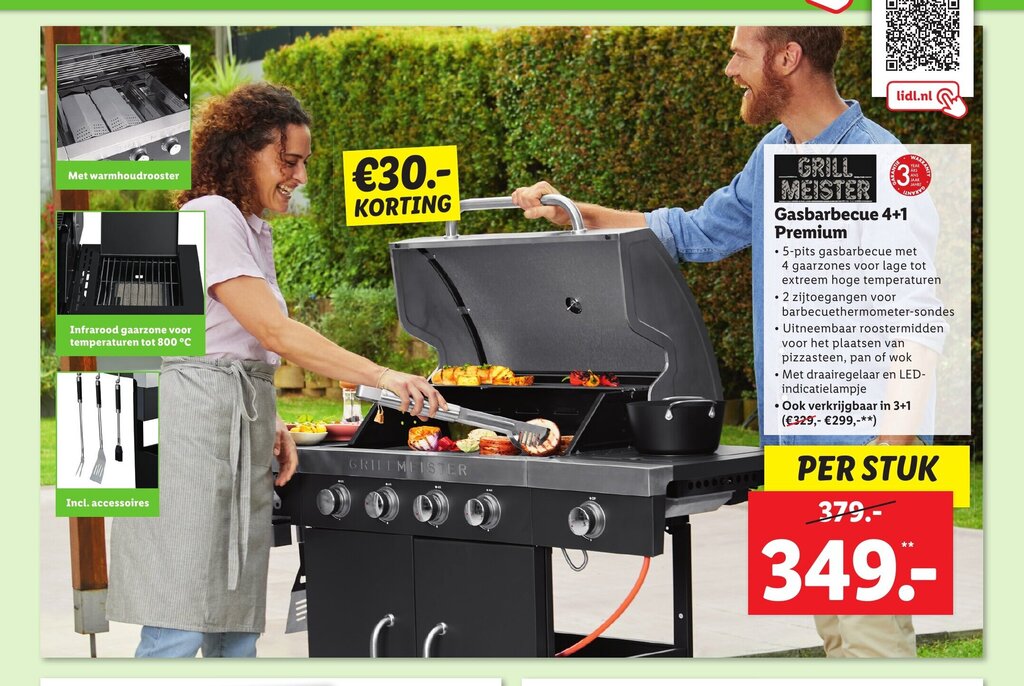 GRILL MEISTER Gasbarbecue 4+1 Premium aanbieding bij Lidl