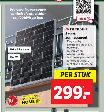 Lidl III PARKSIDEⓇ Smart zonnepaneel 107 x 78 x 4 cm aanbieding