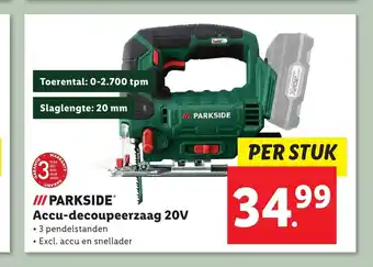 Lidl III PARKSIDE Accu-decoupeerzaag 20V aanbieding