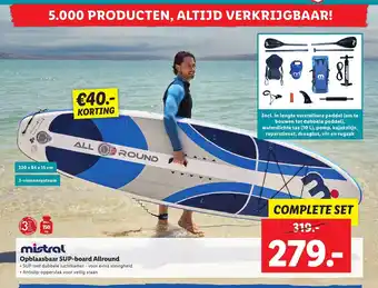 Lidl Mistral Opblaasbaar SUP-board Allround aanbieding