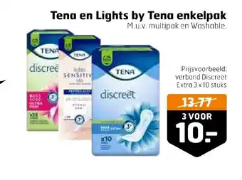 Trekpleister Tena en Lights by Tena enkelpak aanbieding
