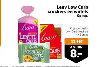 Trekpleister Leev Low Carb crackers en wafels aanbieding