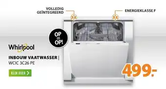 Expert Whirlpool Inbouw Vaatwasser | WCIC 3C26 PE aanbieding